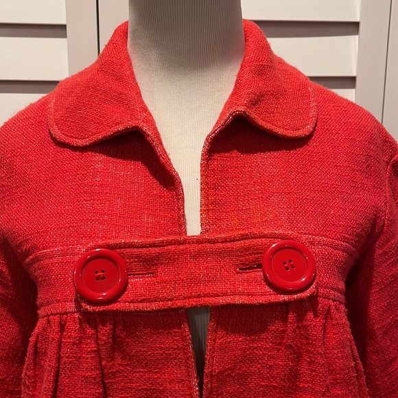 Tibi woman Red Crop Jacket, 3/4 Sleeves in good condition - Picture 2 of 8